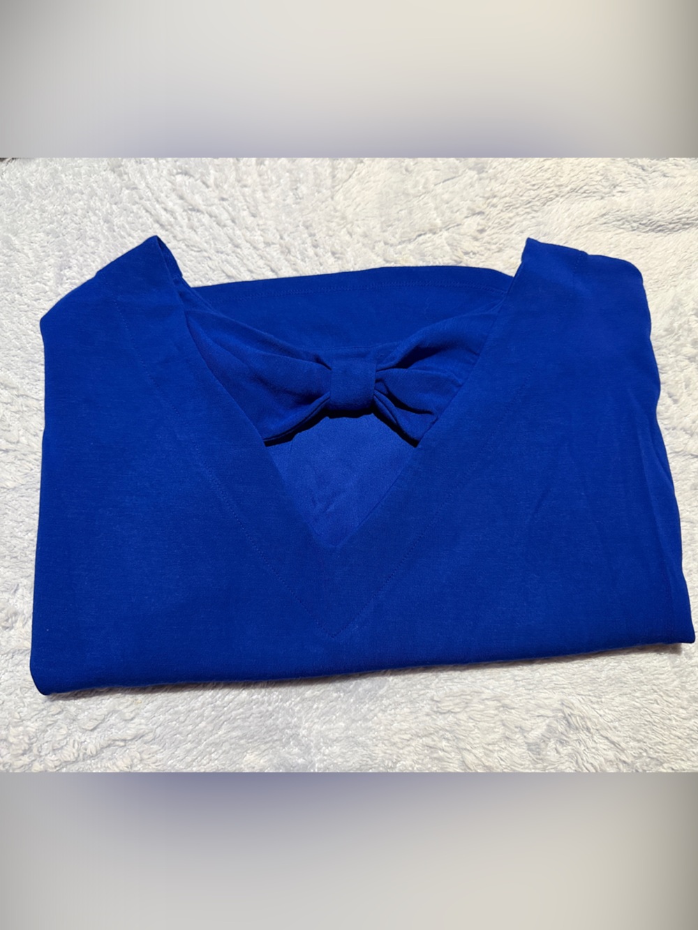 Royal Blue Bow-Accent Top